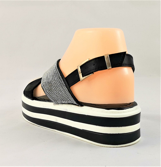 Жіночі Сандалі Босоніжки на Танкетці Платформа Чорні Літні (розміри: 37,38) - 837 Дніпро - фото 5