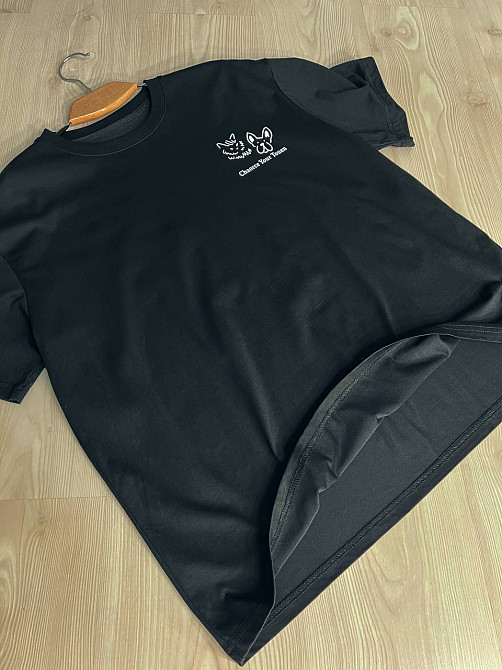 Футболка жіноча A-N 2358 оверсайз з малюнком тварин на спині, чорний, one size Київ - фото 4