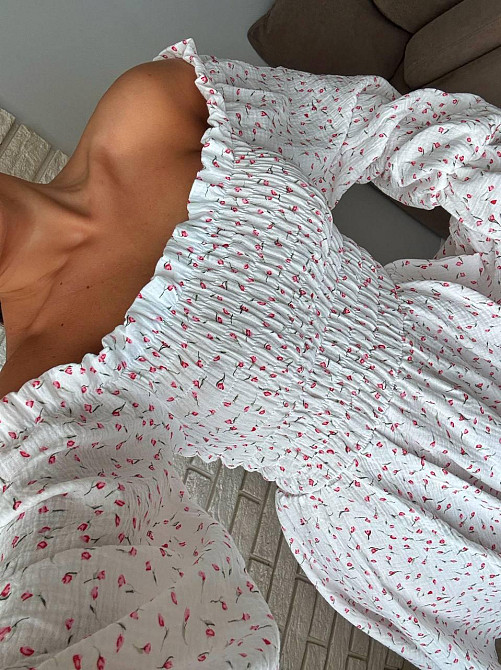 Жіноча романтична легка сукня з натуральної тканини муслін 100% бавовна Одеса - фото 2