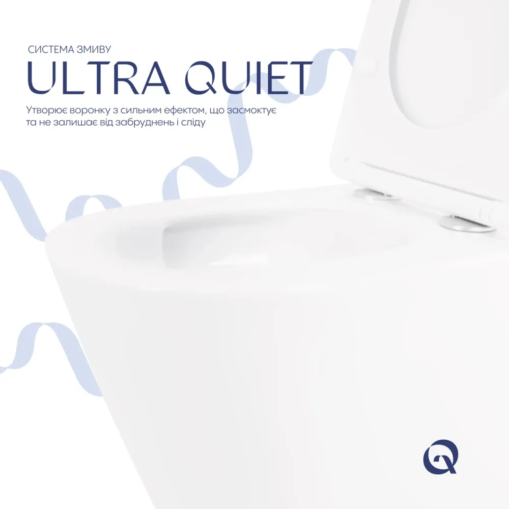 Унитаз подвесной Qtap Swan безободковый с сиденьем Soft-close QT16335180W Киев - изображение 14
