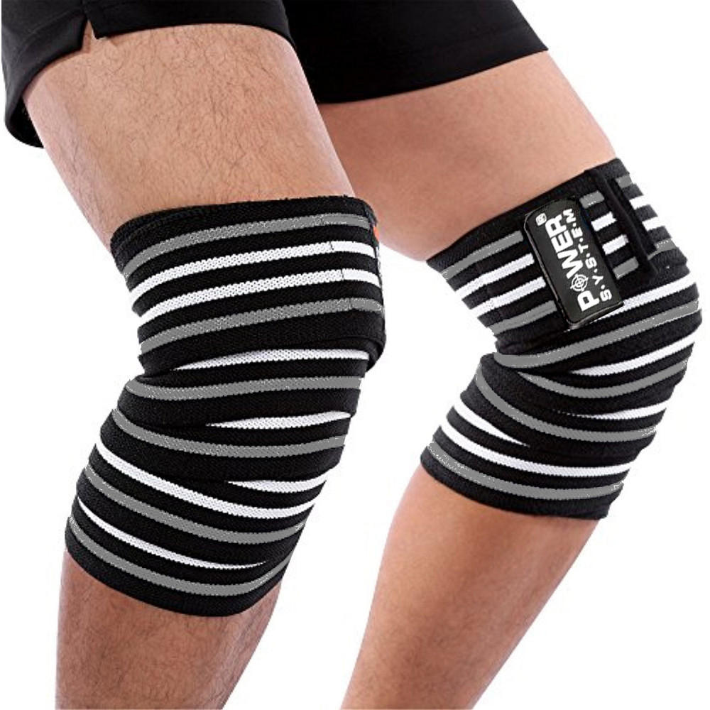 Бинти на коліна Power System PS-3700 Knee Wraps Grey/Black (пара) Київ - фото 4