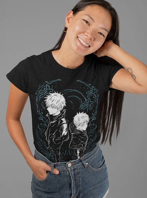 Футболка мужская аниме Магическая битва оверсайз (S/M/L) Черний AnimeJ1205 Днепр - изображение 2