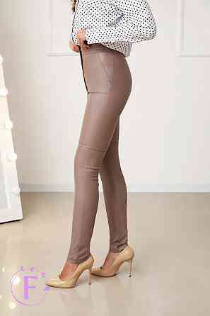 Стильні шкіряні штани жіночі "Casual" (тонкі) оптом | Норма Мокко, 48 Київ