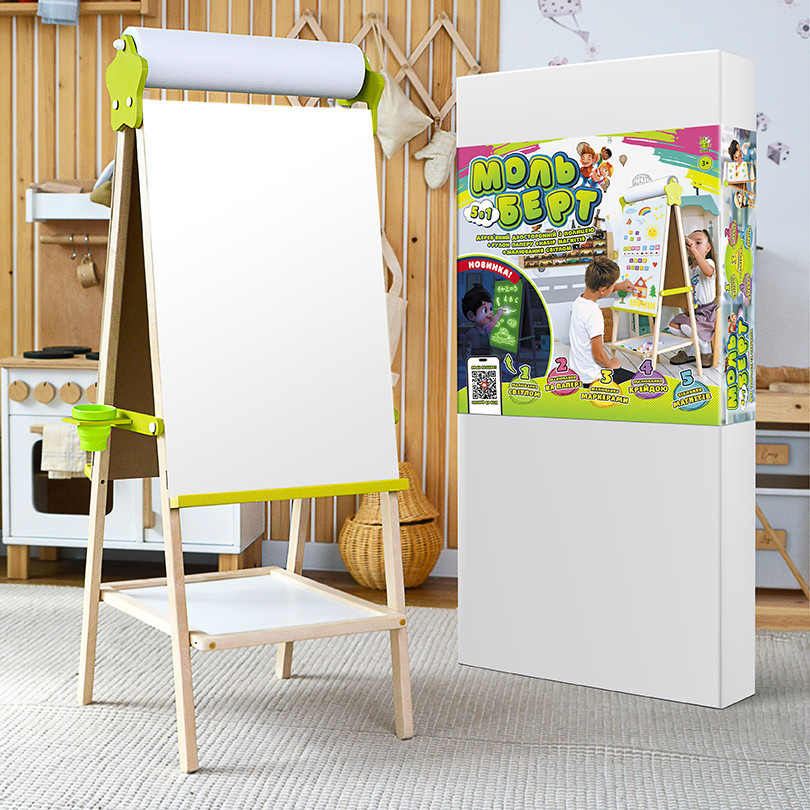 Мольберт детский 5в1 с полицейским и бумагой для творчества и обучения Lumik Premium Киев - изображение 1