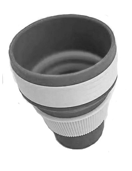 Стакан складной силиконовый 350 мл с крышкой серый Киев - изображение 3