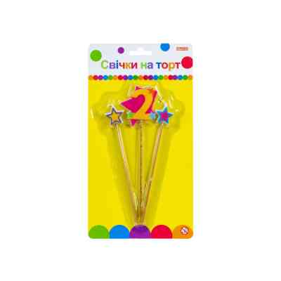 Свічка Maxi Stars "2" висотою 4,5 см, 3 шт. (MX620080-2) Вінниця