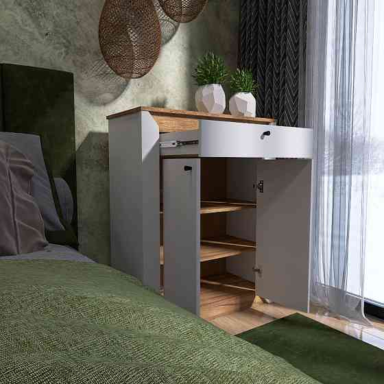 Тумба закрита Еверест Нордік-800 80х38х100 см Білий + Дуб крафт золотий (DTM-5529) Дніпро