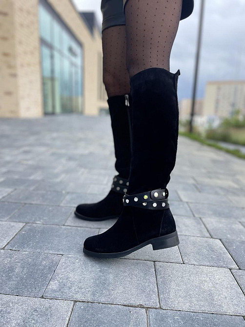 Nivelle Жіночі чоботи зимові з натуральної замші чорні / Чоботи замшеві 5466/2517 р. 37-40 Коломыя - изображение 3