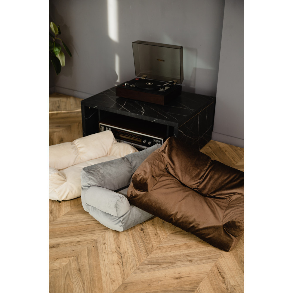 Велюровый диванчик для собак и котов Incor коричневый 10073 L (100х60х30) Киев - изображение 4