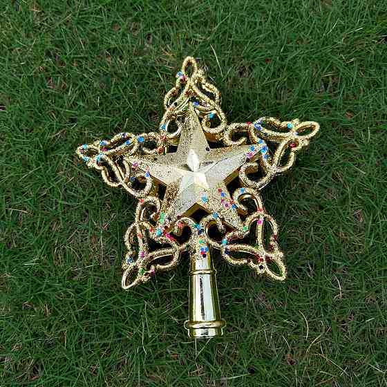 Верхушка для елки Звездочка 15 на 17 см золотистый Киев