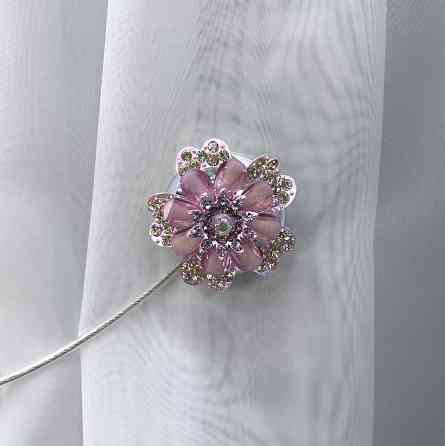 Магніти для штор та гардин "Flowers" набір 2 шт Пудровий (81-214) Київ