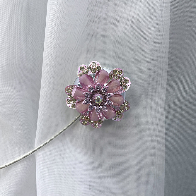 Магніти для штор та гардин "Flowers" набір 2 шт Пудровий (81-214) Київ - фото 2