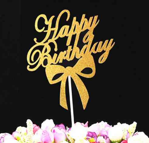 Табличка для торта Happy Birthday 11 на 13 см золотистый Киев