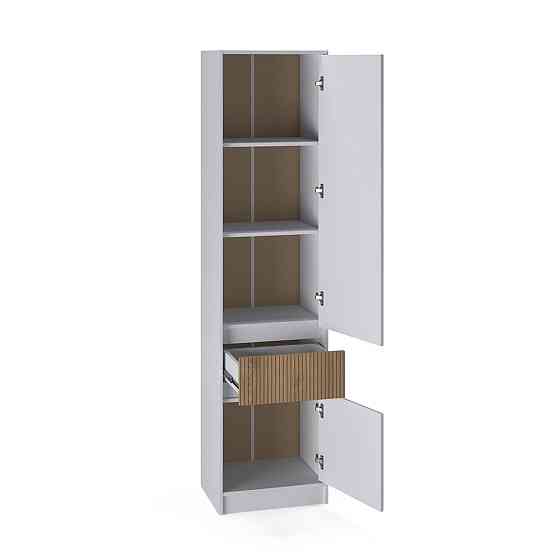 Шкаф-пенал закрытый с полками и ящиком Эверест Стайл-500 50х39х203 см Нимфея Альба (белый)/Канелла (DTM-073573) Львов