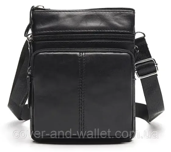 Маленькая вертикальная мужская сумка из натуральной кожи PS Leather Киев