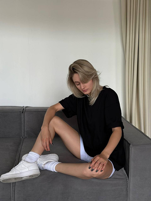 Базова футболка жіноча оверсайз Чорний 48/50 Харків - фото 2