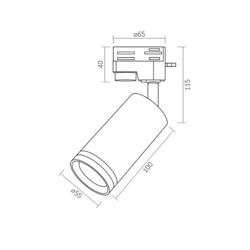 LED Світильник трековий під лампу GU10 55*100мм білий VL-SPF05C-W Videx Житомир - изображение 5