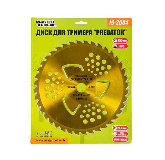 MASTERTOOL Диск для тріммера MASTERTOOL "PREDATOR" 255х25.4х40Т з побідитовою напайкою загартов Коломия