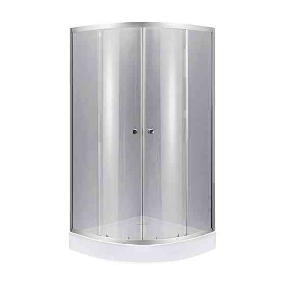 Lidz Набор: Душевая кабина Latwa SC90x90.SAT.LOW.DGR, полукруглая, стекло тонированное 4 мм + Душевой поддон Kapielka ST90x90x14 Киев