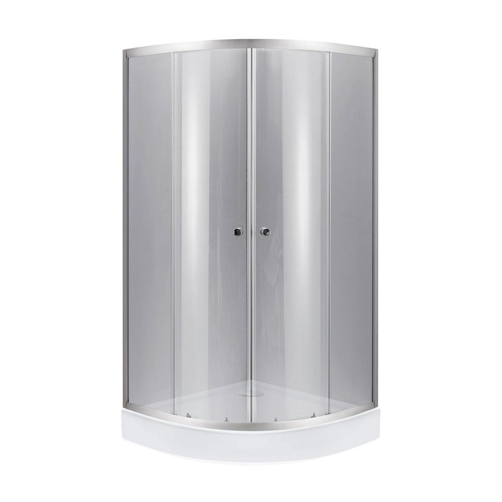 Lidz Набор: Душевая кабина Latwa SC90x90.SAT.LOW.DGR, полукруглая, стекло тонированное 4 мм + Душевой поддон Kapielka ST90x90x14 Киев - изображение 1
