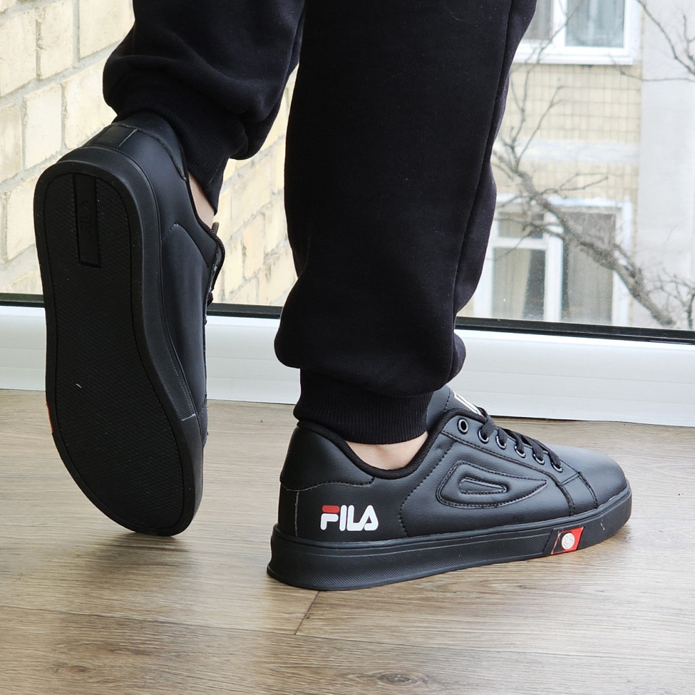 Мужские Кроссовки FILA Черные Кеды Фила Кожаные (размеры: 40,41,42,43,44) Видео Обзор Днепр - изображение 9
