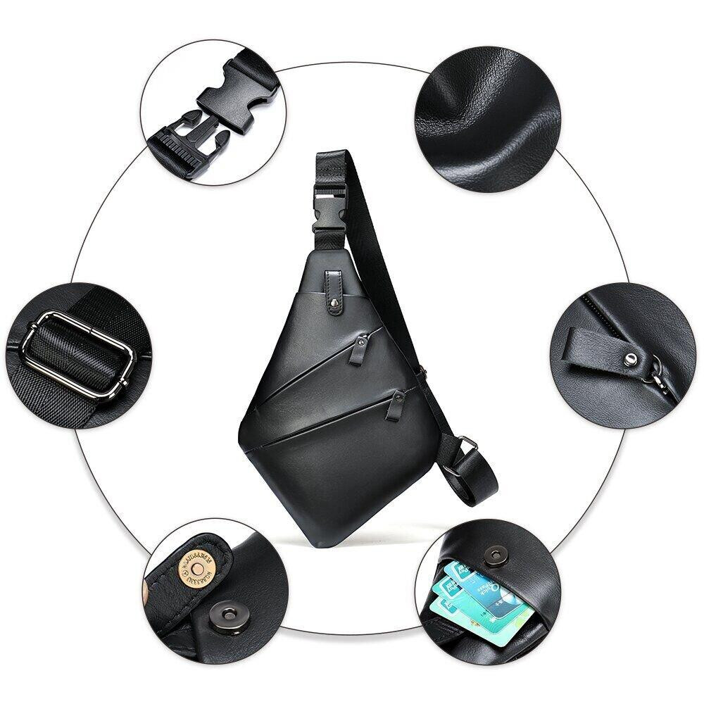 Практична сумка через плече шкіряна Чорна (Vintage) Київ - фото 4