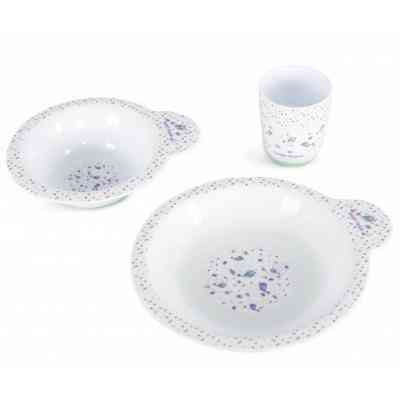 Набор детской посуды Baby Team тарелка мелкая, тарелка глубокая, чашка (6093) Винница