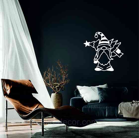 Декоративное настенное Панно «Гном», Декор на стену 90*90 см, Белый Киев