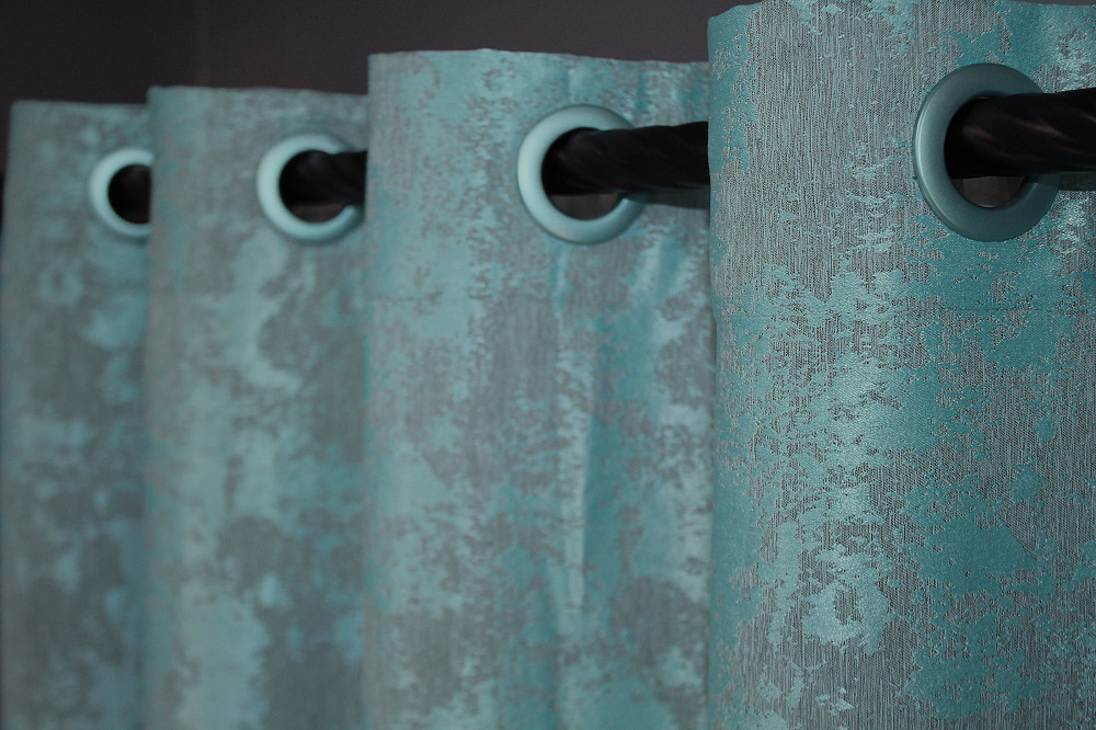 Комплект штор на люверсах VR-Textil Жаккард Sultan YL № 1292ш Бирюзовый 150х250 см 2 шт (37-0056) Киев - изображение 8