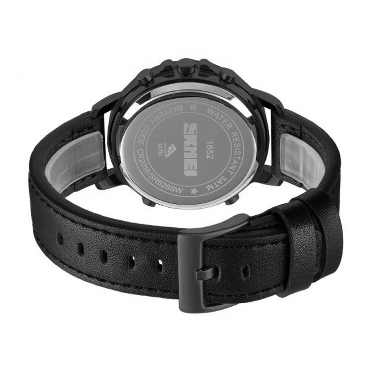 Мужские спортивные наручные часы Skmei 1652 (Черные с черным) Киев - изображение 4