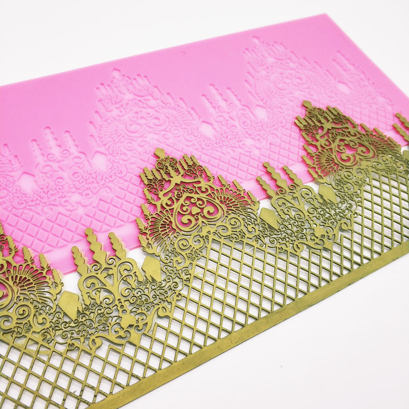 Молд для торта силиконовый Кружево 356 на 130 мм розовый Киев - изображение 8