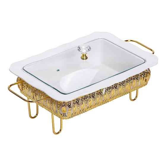 Yiwu Настільна мармітниця порцелянова 36×21×15 (см) на підставці 1.5 (л) HP-26-6 Киев