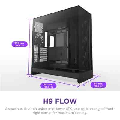 Корпус NZXT H9 Flow Dual-Chamber All Black (CM-H92FB-01) Винница