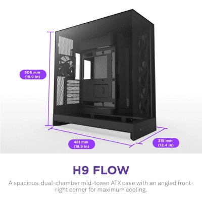 Корпус NZXT H9 Flow Dual-Chamber All Black (CM-H92FB-01) Вінниця - фото 2