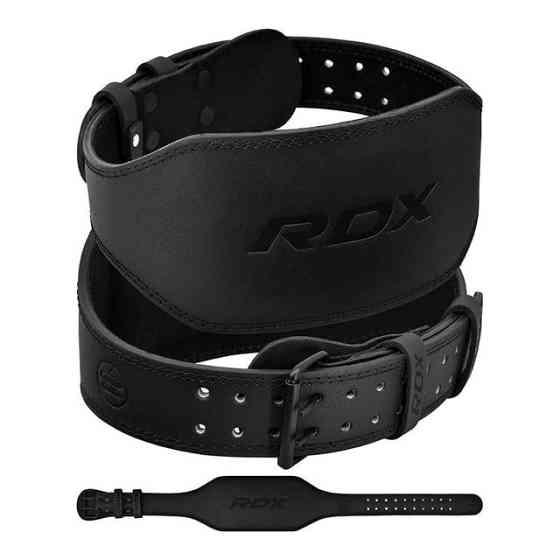 Пояс для важкої атлетики RDX 6 шкіряний Full Black M Каменское