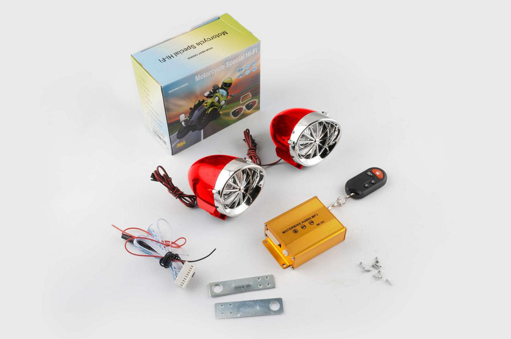 Аудиосистема      (3.5, красная-хром, подсветка, сигн., МР3//SD/USB, ПДУ, разъем ППДУ 3K) Мукачево - изображение 1