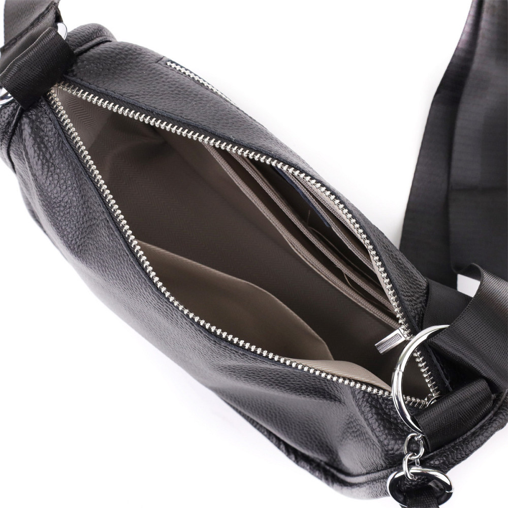 Полукруглая сумка для женщин из натуральной кожи Vintage 22905 Черный Киев - изображение 6