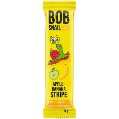 Конфета Bob Snail Яблочно-банановая страйп, 14 г (4820219344254) Винница - изображение 1