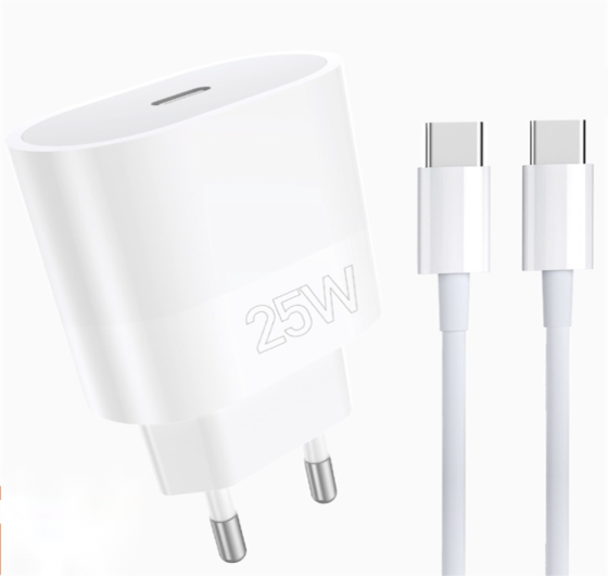 Мережевий зарядний пристрій з кабелем WUW-T86C PD 25W fast charger + USB C to USB C cable set Одеса