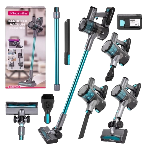 Пилосос бездротовий 135W вертикальний 2в1 чорний/зелений 6902 KAMILLE Житомир - изображение 3