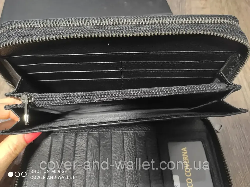 Стильний чоловічий шкіряний клатч на дві блискавки з фактурою під рептилію Marco Coverna 5902C Київ - фото 3