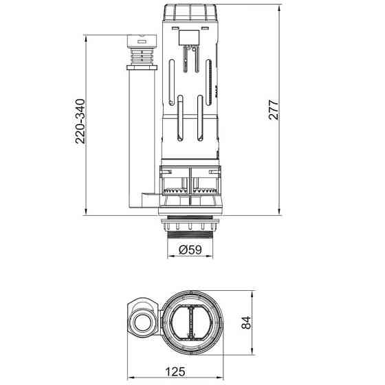 Арматура спускна Koer KT-0202 з двома режимами зливу    ( KR5338 ) 24510 Харьков