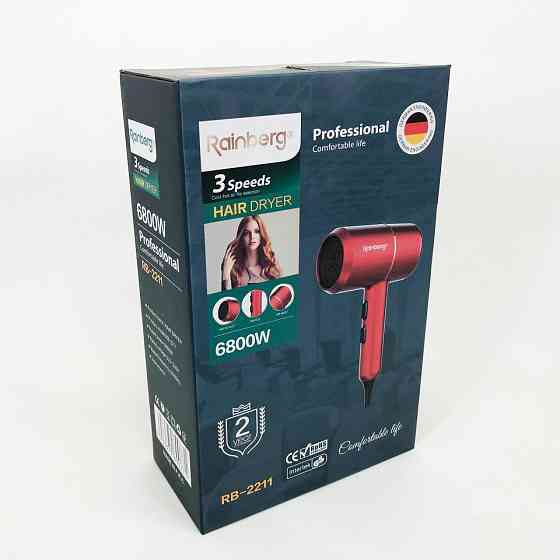 Електричний фен для волосся з дифузором Rainberg RB-2211, Потужний фен для швидкого укладання волосся PR-10 Івано-Франківськ