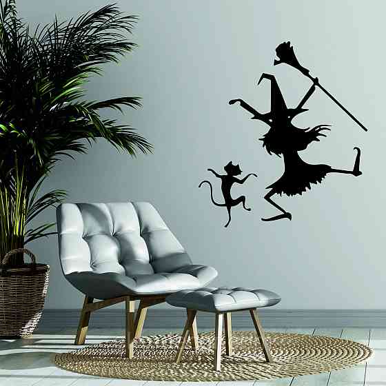 Декоративне настінне Панно «Ведьма», Декор на стіну 70*63 см, Чорний Київ