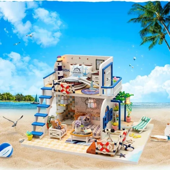 3D Румбокс DIYdollhouse Blue Coast «Будиночок біля моря» + Захисний купол M032Z Київ