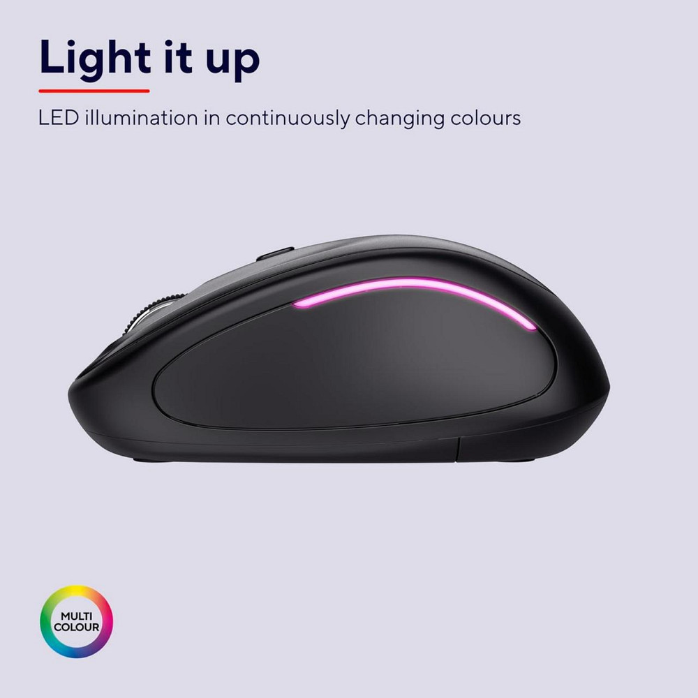 Миша Trust Yvi FX чорна бездротова USB 2.4GHz оптична 800/1600 DPI компактна з підсвіткою для ноутбука і ПК Київ - фото 9