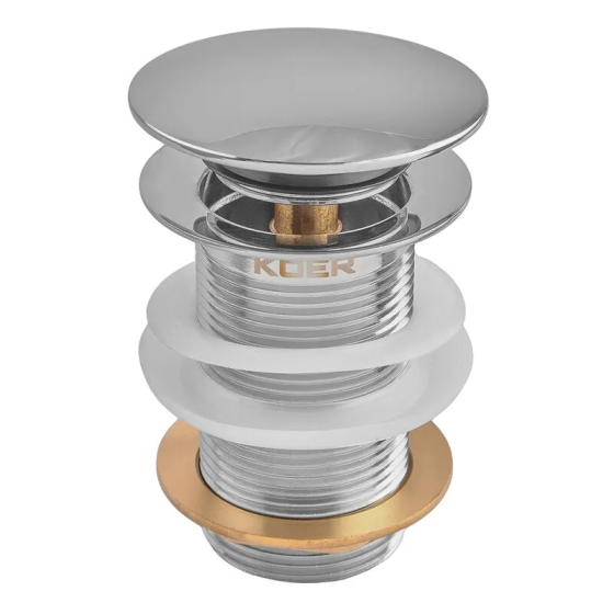 Донный клапан для раковины Koer PW-12-01 1 1/4'' без перелива автоматический СLICK-СLACK (Цвет хром) (KR5798) Киев