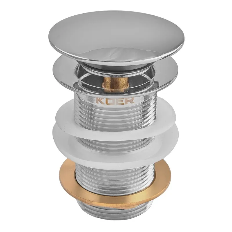 Донный клапан для раковины Koer PW-12-01 1 1/4'' без перелива автоматический СLICK-СLACK (Цвет хром) (KR5798) Киев - изображение 1