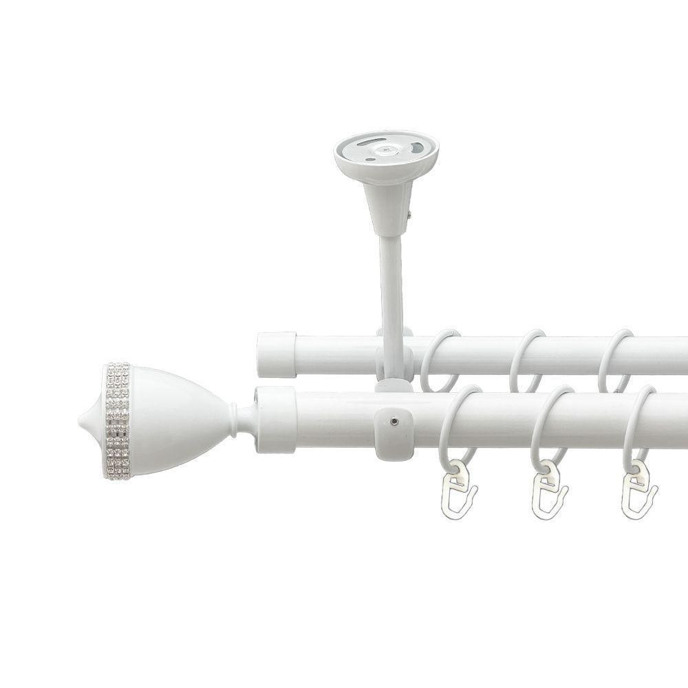 Карниз Orvit Етернія металевий дворядний відкритий до стелі гладка труба кільце металеве Арктіс 25\19 мм 200 Львов - изображение 1