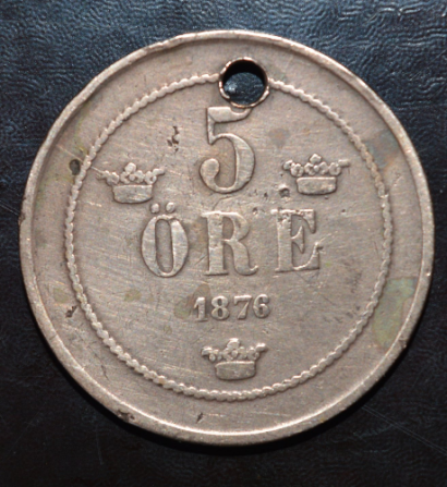 Швеция 5 эре 1876 г Полтава - изображение 1